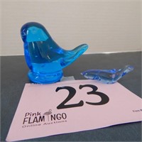BLUEBIRD OF HAPPINESS 3IN & GLASS DOLPHIN 2IN