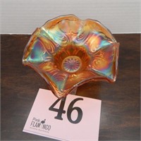 CARNIVAL GLASS FLUTED DISH 6IN