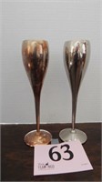 PAIR OF SILVER PLATED CHAMPAGNE FLUTES BY KIRK