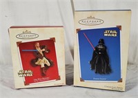 2 New Star Wars Hallmark Ornaments Vader Kenobi