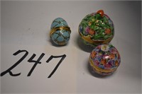 Two Handpainted Hungarian Boxes W Faberge Egg