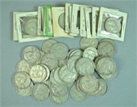 (63) US SILVER BEN FRANKLIN HALF DOLLAR COINS