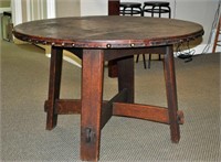 GUSTAV STICKLEY #636 LEATHER TOP LIBRARY TABLE