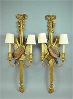 PAIR OF MUSICAL THEMED WALL SCONCES
