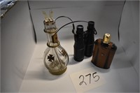 Two Flasks And Compartment Bottle
