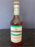 Vintage Fleischmann’s bourbon whiskey bottle