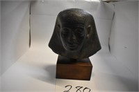Egyptian Bronzed Head (With Stand)