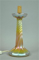 L.C. TIFFANY FAVRILE GOLD TWIST STEM LAMP BASE
