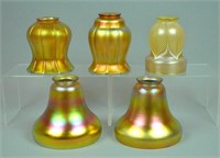 (5) GOLD ART GLASS LAMP SHADES