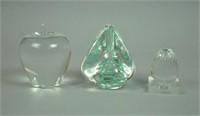 (3) SIGNED CRYSTAL PAPERWEIGHTS