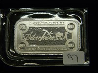 1 oz .999 Fine Silver bar