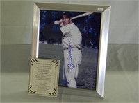Joe DiMaggio signed photo 8x10 frame