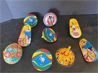 Vintage toy tin noise makers