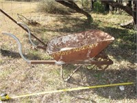 Antique Wheelbarrow w/ Custom Steel Handles