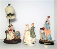 Figural Bedside Lamp, Music Box & Figurine