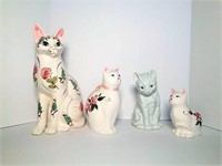 Artistic Gifts Ceramic Cat Statues Lot of 4