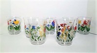 Vintage Hand Painted Floral Glasses