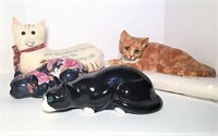 Lilihiuah Ceramic Cat Statue & Two Other