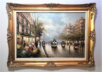 Victorian City Street Scene on Canvas