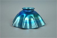 L.C. TIFFANY BLUE FAVRILE GLASS LAMP SHADE