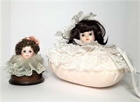 Doll Head Porcelain Music Box