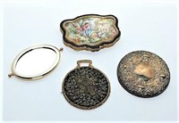 Three Vintage Mirrors and Compact
