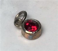 Small Ruby Pendant in Gold Colored .925