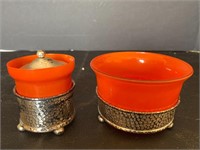 Vintage orange glass pieces