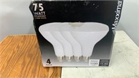 4 pack 75 watt Warm White Light bulbs