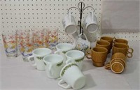 Box lot of set's of coffee cups and drinking