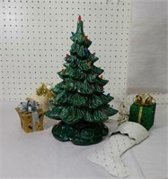 Ceramic Christmas tree and ornaments not sure t