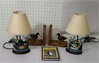 Duck lamps, bookends, etc