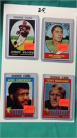 4 Football Card REPRINTs Greene, Bradshaw Namath