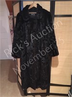 long black mink fur coat