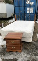 Queen Mattress/B.spring/frame/headboard/nightstand