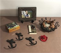 Cowboy package, picture frame, candle holder&more