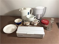 Kettle, water jug, soup bowls, deconsonic vacuum