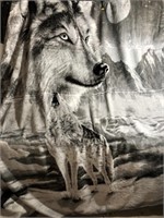 Wolf Blanket Micro Velour 78 x 94