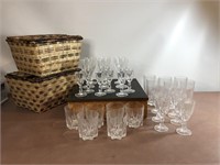 Wicker Baskets/Glasses-wine/sherry/water/high ball