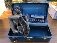 B&D jig saw, blue tool box, 11 piece 3/8"drive