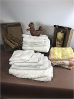 Housewares,White towels and baskets