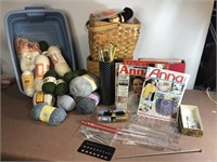 Crafts,Tub of yarn/needles/patterns