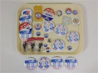 Vtg Political Pinback & Other Lot w/ LBJ, Humphrey