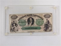 1857 Citizens Bank of Louisiana $20 Bank Note