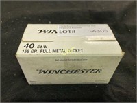100rds Winchester 40s&w 165gr FMJ
