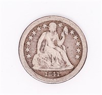 Coin 1841-O Liberty Seated Silver Dime In Fine