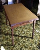 Metal Top Table w/ Wooden Frame