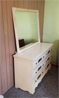Mid Century 6 Drawer Dresser w/ Mirror