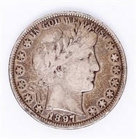 Coin 1897-P Barber Half Dollar In Fine
