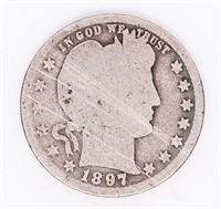 Coin 1897-O Seated Liberty Quarter In AG/G